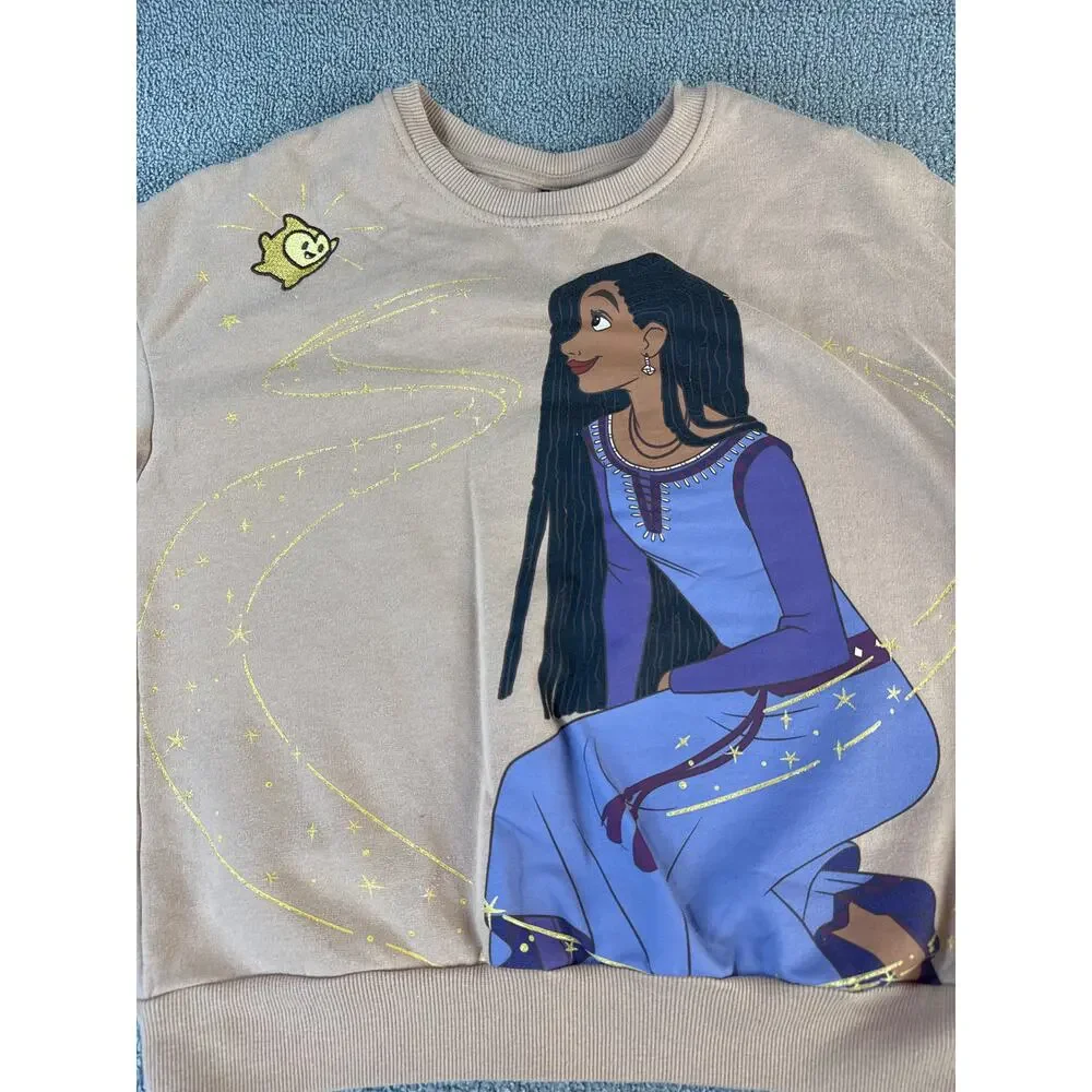 Disney Wish Girls Shirt Sweatshirt Lot of 2 Asha Star Girls Size M / L